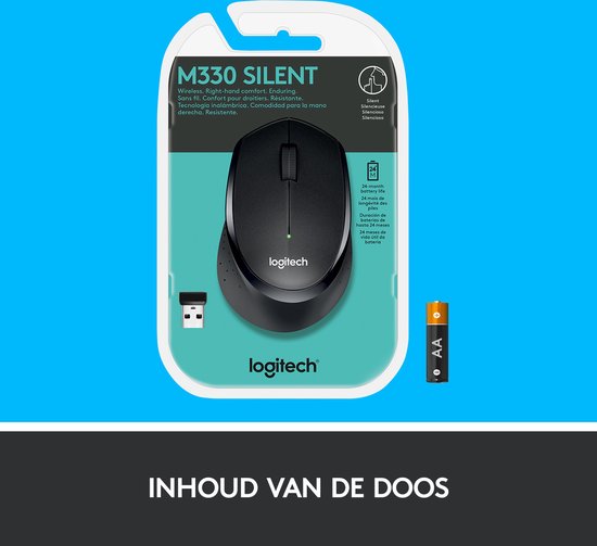Logitech M330 Silent Plus Wireless Mouse (Black) 910-004905 B&H